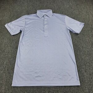 Collars & Co Small Blue White Stripe Dress Collar Polo Shirt Men's‎ Polyester